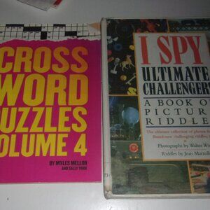 Crosswood, Riddle , Puzzle Books Large Lot